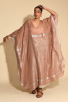 Hand Woven Linen Kaftan - Clay | Silver