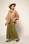 Olive Eri Silk Palazzo Pants for Women