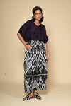 Uzbek Adras Ikat Gol Pants - Qora