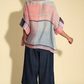 Linen Box Top Denim | Blush