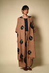 Bandhni Linen Artist Dress Sand