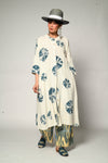 Bandhni Linen Artist Dress White