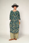 Linen Block Print Athens Dress - Free Size