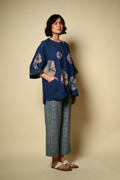 Bandhni Linen Bindi Shirt
