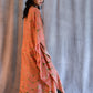 Itajime Silk Kaftan - Coral
