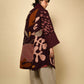 Kashmiri Crewel Poncho - Burgundy