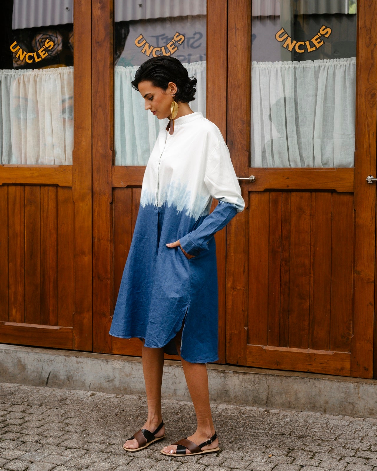 dip dye shirt dress Tri-Tone Tie Dye Shirt Dress Dip Dyed & Dope