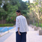 Siliguri - Off White Jamdani Shirt Blouse