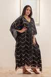 Itajime Silk Kaftan - Black