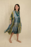 Milos Dress - Jamdani Green Checks