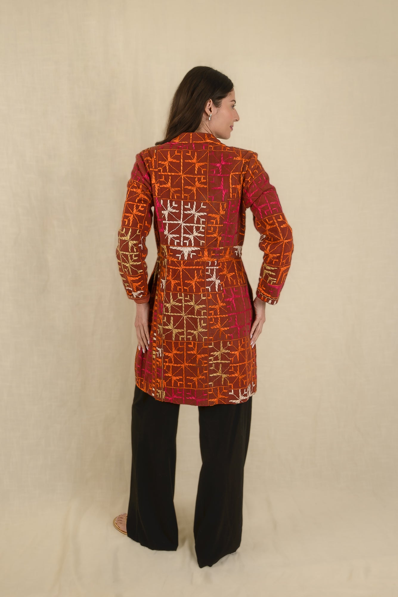 Vintage Phulkari Long Jacket