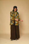 Reversible Kantha Boro Kouji Jacket - Olive
