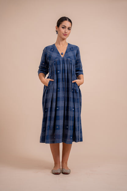 Indigo Jamdani Dress