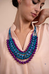 Upcycled Necklace - 5 Strand - Purple | Blue