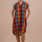 Madras Checks Asymmetrical Dress