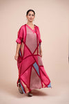 Modal Silk Printed Kaftan - Pink