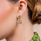 Carved Peridot | Tourmaline Earrings