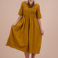 Ochre Handwoven Cotton Dress