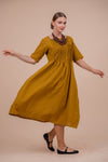 Ochre Handwoven Cotton Dress