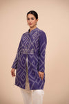 Vintage Kantha Long Jacket- Purple