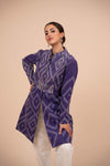 Vintage Kantha Long Jacket- Purple