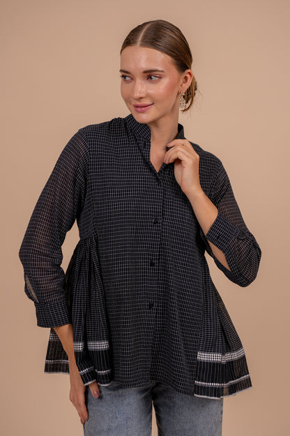 Flared Jamdani Cotton Top