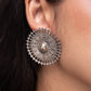 Silver Spiked Round Earrings