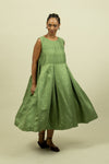 Dupion Silk Pleat Dress