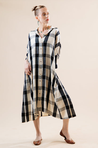 Black & White Cotton Artist Dress