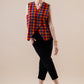 Checkered Waist Coat Top