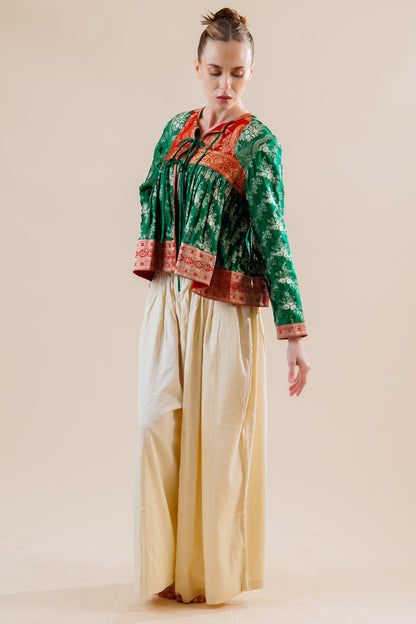 Ria - Vintage Katan Silk Crop Top | Jacket
