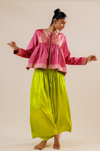 Rose - Vintage Silk Crop Top | Jacket