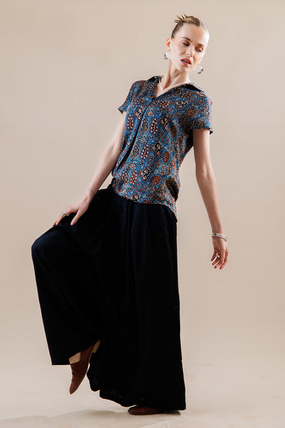 Modal Indigo Ajrakh Blouse