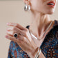 Black Onyx Ring - Silver
