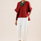 Kantha Cotton Box Top Maroon