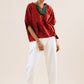 Kantha Cotton Box Top Maroon