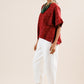 Kantha Cotton Box Top Maroon