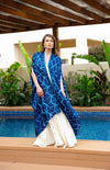 Itajime Silk Dune Robe - Blue