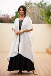 Jamdani Dune Robe - White | Multi