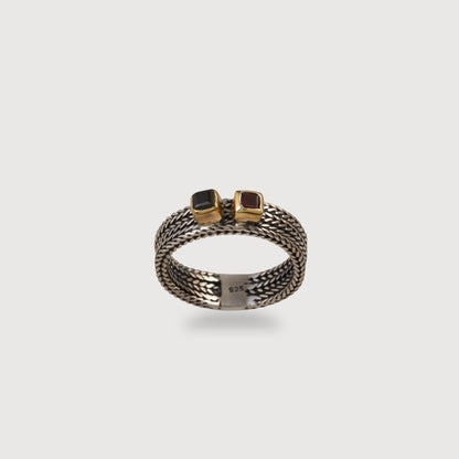 Oxidised Tourmaline Stone Ring