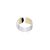 Black Onyx Brushed Silver Ring