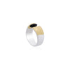 Black Onyx Brushed Silver Ring