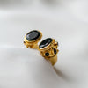 Black Onyx | Garnet Ring