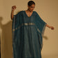 Hand Woven Linen Kaftan - Indigo