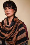 Habutai Silk Scarf - Black | Maroon