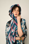 Itajime Habutai Silk Square Scarf - sora