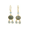 Labradorite | Blue Topaz Earrings