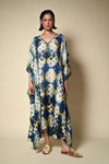 Bandhni Itajime Silk Kaftan