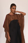 Itajime Silk Kaftan - Orbital Black | Brown