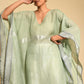 Hand Woven Linen Kaftan - Mint | Silver